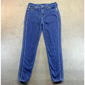 True Religion Skinny Jeans Women's 28 Blue Denim Stella Mid Rise Stretch Buddha